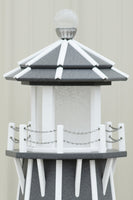 6 ft. Octagon Solar and Electric Powered Poly Lighthouses Gray and White