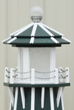 5 ft. Octagon Solar and Electric Powered Poly Lighthouse Green with White trim