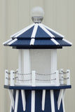 5 ft. Octagon Solar and Electric Powered Poly Lighthouses, Patriot Blue/white trim