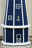 5 ft. Octagon Solar and Electric Powered Poly Lighthouses, Patriot Blue/white trim