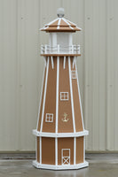 5 ft. Octagon Solar and Electric Powered Poly Lighthouses Carmel with White trim