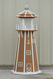 4 ft. Octagon Solar and Electric Powered Poly Lawn Lighthouses, Carmel/white trim