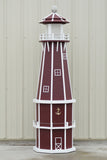 6 ft. Octagon Solar and Electric Powered Poly Lighthouse Cherry and White