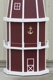 6 ft. Octagon Solar and Electric Powered Poly Lighthouse Cherry and White