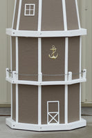 6 ft. Octagon Solar and Electric Powered Poly Lighthouse Clay and White