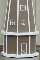 5 ft. Octagon Solar and Electric Powered Poly Lighthouses Clay/white trim