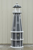 6 ft. Octagon Solar and Electric Powered Poly Lighthouses Gray and White