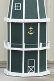 6 ft. Octagon Solar and Electric Powered Poly Lighthouse, Green/white trim