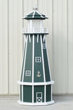 5 ft. Octagon Solar and Electric Powered Poly Lighthouse Green with White trim