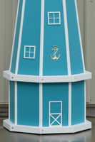 5 ft. Octagon Solar and Electric Powered Poly Lighthouses Aruba Blue with White trim